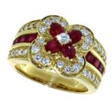 18kt Gold 2.40 ct Ruby & Diamond Ring
