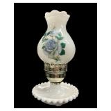 Serenity in Blue Milk Glass Table Lamp