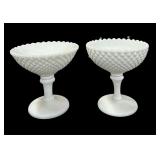 (2) Westmoreland Milkglass Compotes