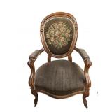 Cross Stitched Back Parlor Chair