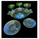 6 Pc ALL GOOD Green Glass