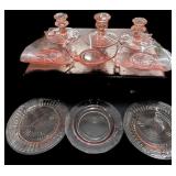 9 Pc Pink Depression Glass ALL GOOD