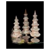 (3) Pink Christmas Trees