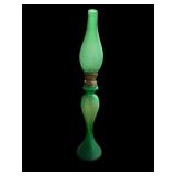 14.5 ï¿½ Green Satin Oil Lamp