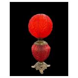 24 ï¿½ Red Satin Glass Gone With The Wind Oil Lamp