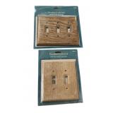 Box wï¿½ (3) Oak Double Switch Plate (3) Triple