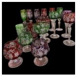 18 Pc Bohemian Crystal