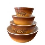 Pyrex (4) Pc Orchard Mixing Bowls