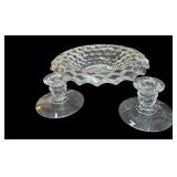 12 ï¿½ Fostoria Compote & Pair Candle Holders