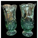 Pair 8 ï¿½ Green Vases