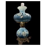 19.5 ï¿½  Blue Hurricane Lamp wï¿½ White Roses