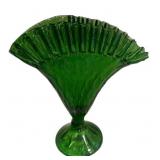 Westmoreland Emerald Diamond Fan Vase