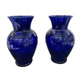 Pair 11 ï¿½ Cobalt Blue Vases