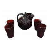 Vintage Ball Pitcher & Glasses