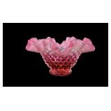 4 x 7 ï¿½ Fenton Cranberry Crimped Bowl