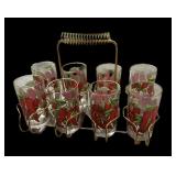 (8) Hot Pepper Glasses & Carrier