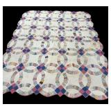 Double Wedding Ring Hand Stitched Quilt