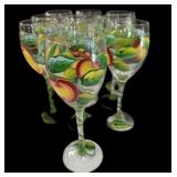 (10) Hand Painted Goblets