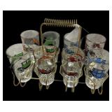 (8) Hazel Atlas Auto Designed Glasses & Carrier