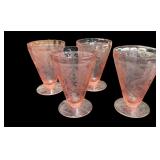 (4) Jeanette Pink Depression Glasses