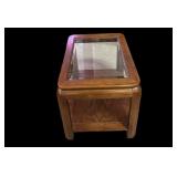 Oak & Glass End Table