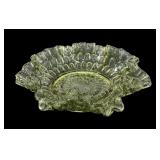 Vintage Fenton Green Thumbprint Dish
