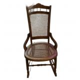 Victorian Walnut Cane Seat & Back Rocker