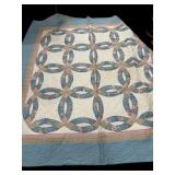 Hand Stitched Double Wedding Ring Quilt