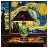 Stained Glass Starry Night 2 Signed by VAN GOGH LT