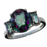 Mystic Topaz 5.20 ct Past Present Future Ring