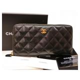 CHANEL Black Leather Caviar Wallet