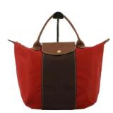 Longchamp Red & Brown La Pliage Handbag
