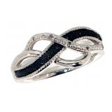 Fancy Blue Diamond Accented Ring