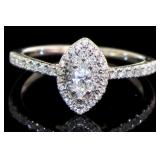 14kt Gold Marquise Cut 1/2 ct Diamond Ring