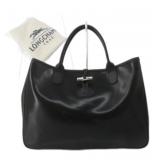 LONGCHAMP Black Leather Hand Bag
