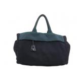PRADA Teste Double Navy Tote Bag