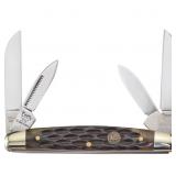 Hen & Rooster Congress Antique Green Bone Knife