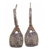 Cushion Cut 1/4 ct Diamond Dangle Earrings