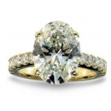 14k Gold 5.65 ct VS Oval Lab Diamond Ring
