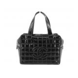 Chanel Black Chocolate Bar Enamel Handbag