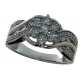 Vintage Style 1/4 ct Diamond Floral Motif Ring