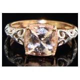14kt Rose Gold 2.00 ct Natural Morganite Ring