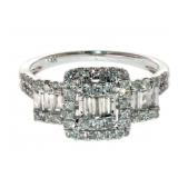 14k Gold 1.00 ct Emerald Cut Diamond Ring