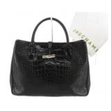LONGCHAMP Croc Embossed Tote Bag