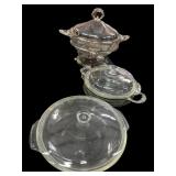 Silver Serving Dishes wï¿½ Fire King Inserts (5 pc)