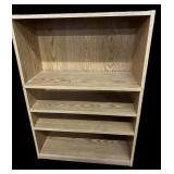 Oak Finish Bookcase wï¿½ Adjustable Shelves