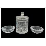 5th Avenue Heavy Lead Crystal Biscuit Jar & 2