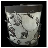 Wall Mount Black Metal & Glass Wall Decor