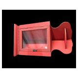 Red Painted Corner Shelf/Cabinet