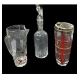 (3) Pc : Decanter, Drink Shaker & Pitcher